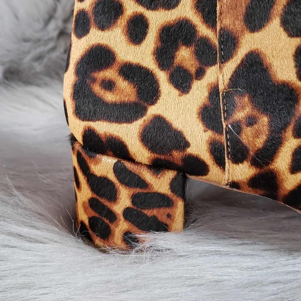 Madewell Leopard Calf Skin Leather Booties size 8 - Picture 4 of 6
